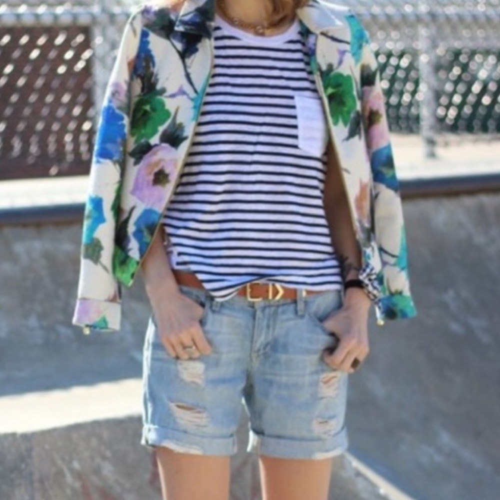 PAIGE Grant Short Blue Denim Cut-Off Jean Shorts